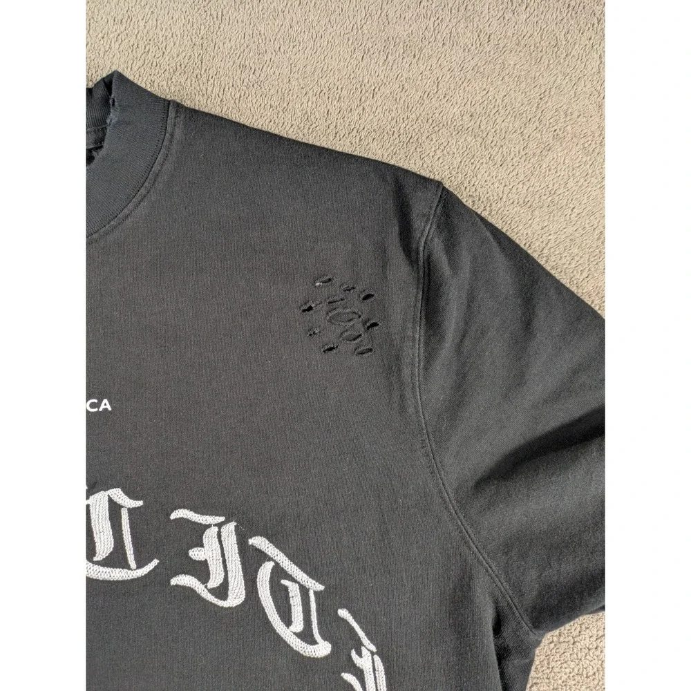 Tenaciti Studios T-Shirt Mens Large Black‎ Ghost Graphic Distressed Streetwear